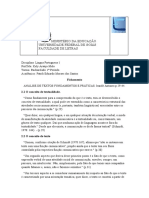 Fichamento Análise de Textos e Fundamentos Da Língua Portuguesa. - Patrik Eduardo