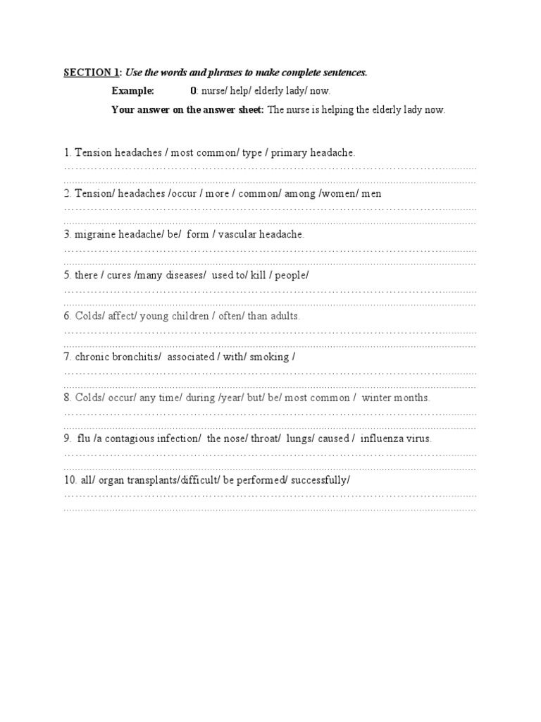 HP4 - de So 1 - Writing - Section 1 | PDF | Headache | Common Cold
