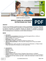 CE Dificultades de Aprendizaje y Estrategia en TDAH 07AGO2021