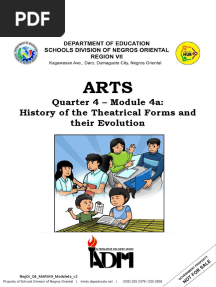 Quarter 4 - Module 4a: History of The Theatrical Forms and Their Evolution