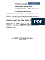 ACTA DE OPERACION Y MANTENIMIENTO