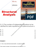 Objective Questions (01 To 15) : Structural Analysis