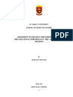 Assessment of Strategy Implementation and Organizational Performance: The Case of Bank of Abyssinia