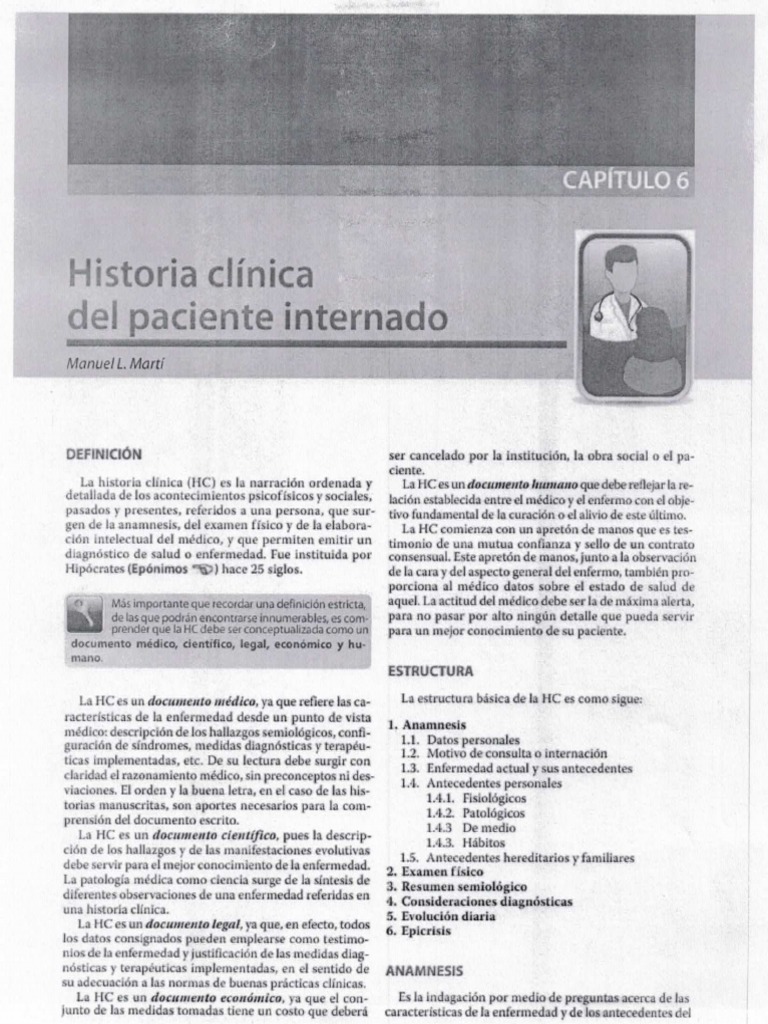 Historia Clínica Del Paciente Internado | PDF