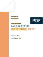 Daily QA Status Report Template