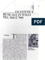 Fubini, Critica Ed Estetica in Italia Tra '800 e '900