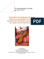 Benefícios da aprendizagem de canções folclóricas no violino