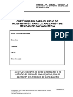 Cuestionario Inicio-Empresas Productoras Solicitantes - Salvaguardas