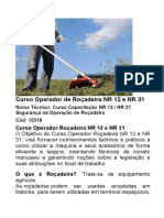 Curso de Motor Roçadeira NR 11 e 12