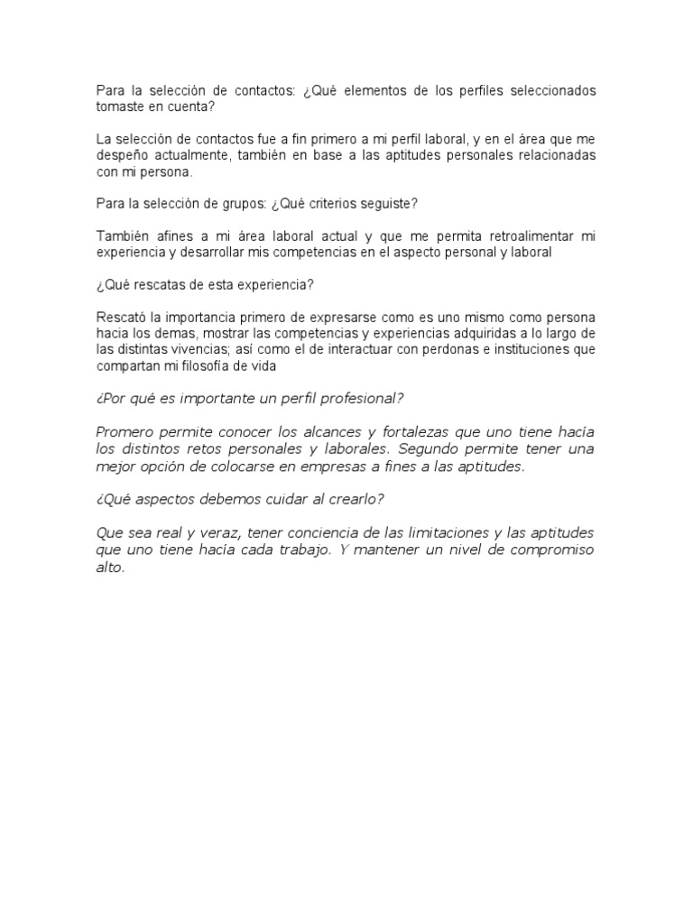Tarea JPS | PDF | Crecimiento personal y profesional | Relaciones ...