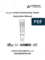 EC20 Pocket Conductivity Tester Instruction Manual: Apera Instruments, LLC