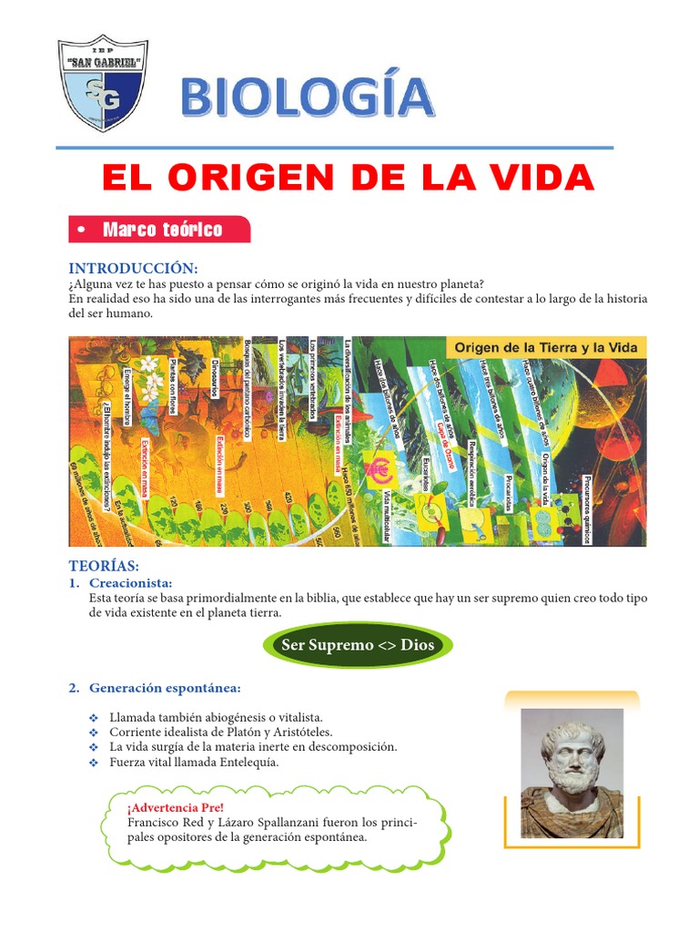 Teorías sobre el Origen de la Vida | PDF | Cianobacterias | Abiogénesis