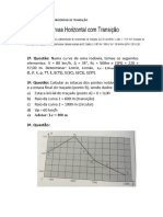 QUESTÕES DE CURVAS HORIZONTAIS DE TRANSIÇÃO