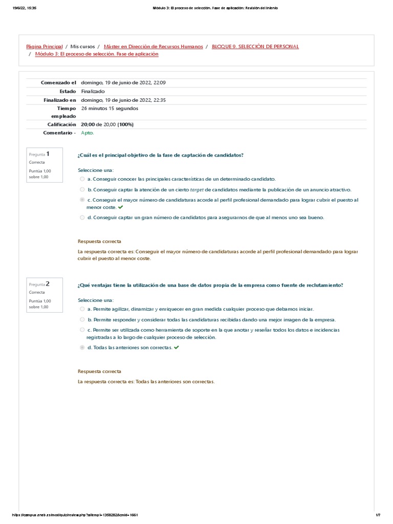 Módulo 3 El Proceso De Selección Fase De Aplicación Revisión Del