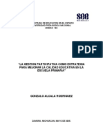 La Gestion Participativa Como Estrategia para Mejorar La Calidad Educativa en La Escuela Primaria