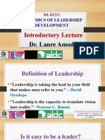 Dynamics of Leadership Development: Introductory Lecture