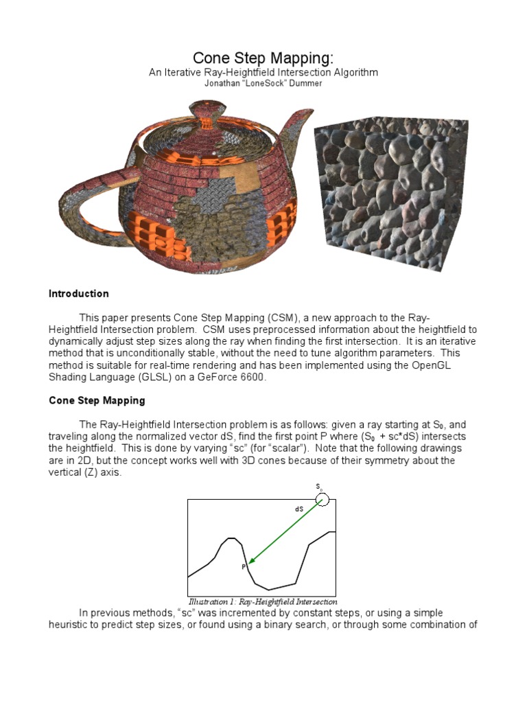 Cone Step Mapping for Ray-Heightfield Intersection | PDF | Texture ...