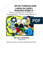 FIL9 - Q1 - W3a - Pagsusuri NG Tunggaliang Tao Laban Sa Sarili Sa Binasang Nobela - Biangdan - MP - V4