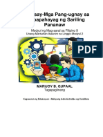 FIL9 - Q1 - W6b - Sanaysay Mga Pang Ugnay Sa Pagpapahayag NG Sariling Pananaw - Gupaal - Bgo - V4