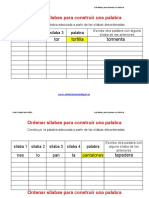 Ejercicios Dislexia Ordenar Sílabas Para Construir Una Palabra Plantilla