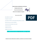 Correcciones Estudio de Mercado Elaboración de Cubiertos y Utensilios de Cocina Hechos de Bambues