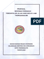 Proposal Permohonan Perbaikan Pengaspalan Jalan Gang Mesjid Jami Thoriqussalam