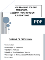 Mediation Training Models for Improving Mediator Skills