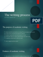The Writing Process: Lecturer:Sahrish Saif