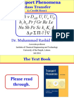 Transport Phenomena Mass Transfer Dr. Muhammad Rashid Usman