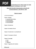 Topic:-Analysis Fraud in The Light of The Indian Contract Act, 1872 Bhauro Dagdu Paralkar Vs State of Maharashtra Air 2005 SC 3330 Table of Content