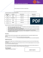 Most Important Document: Please Tick Here Card Type First Year Fee Renewal Fee