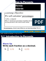 Learning Objective: We Will Calculate Percentages: California Standards