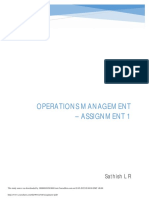 Operations Management - Assignment 1: Sathish L R