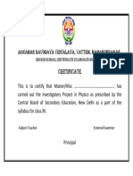 Physics Project Certificate