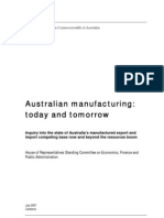 Australian Manufacturing: Today and Tomorrow: The Parliament of The Commonwealth of Australia