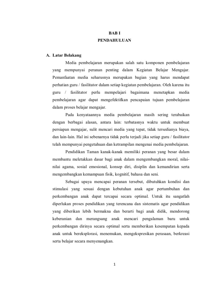 Makalah Media Pembelajaran Tk