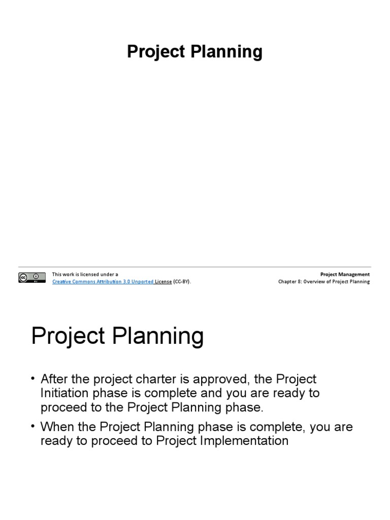 Project Planning This Work Is Licensed Under A License (CCBY