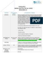 Tareario Semana 20 Al 24 de Junio 2a