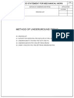 Method of Underground Piping: Method Statement For Mechanical Work