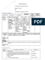 Esquema de Sesión Aprendizaje Sobre Ejes Coordenados de 1°