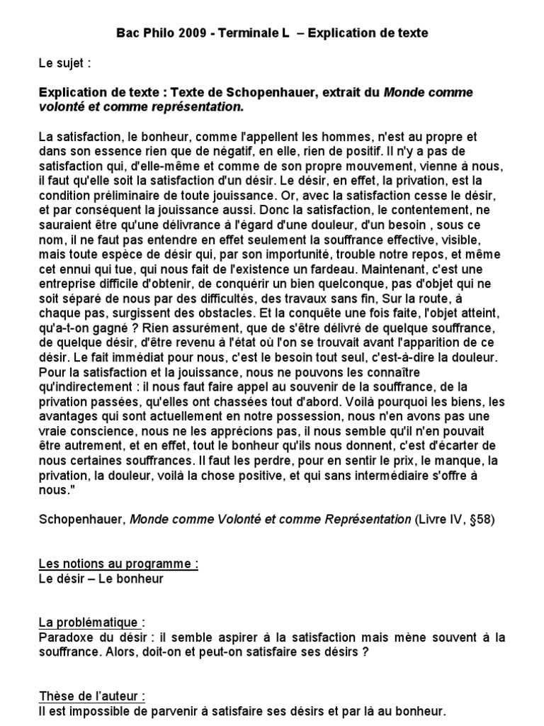 BacL_schopenhauer_explication | Arthur Schopenhauer | Souffrance