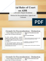 Special Rules of Court On ADR Motion For Reconsideration