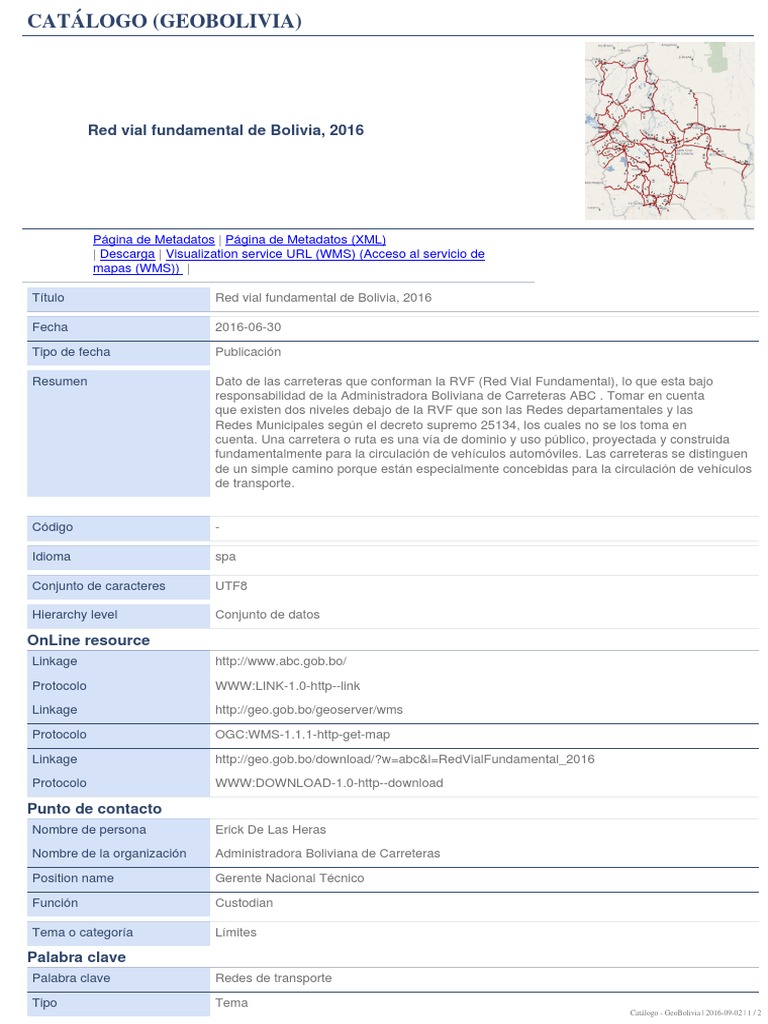 Red Vial Fundamental de Bolivia 2016 | PDF | La carretera | Bolivia