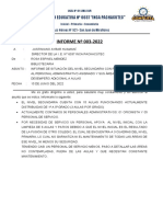 Informe de situación del personal administrativo y áreas del nivel secundaria