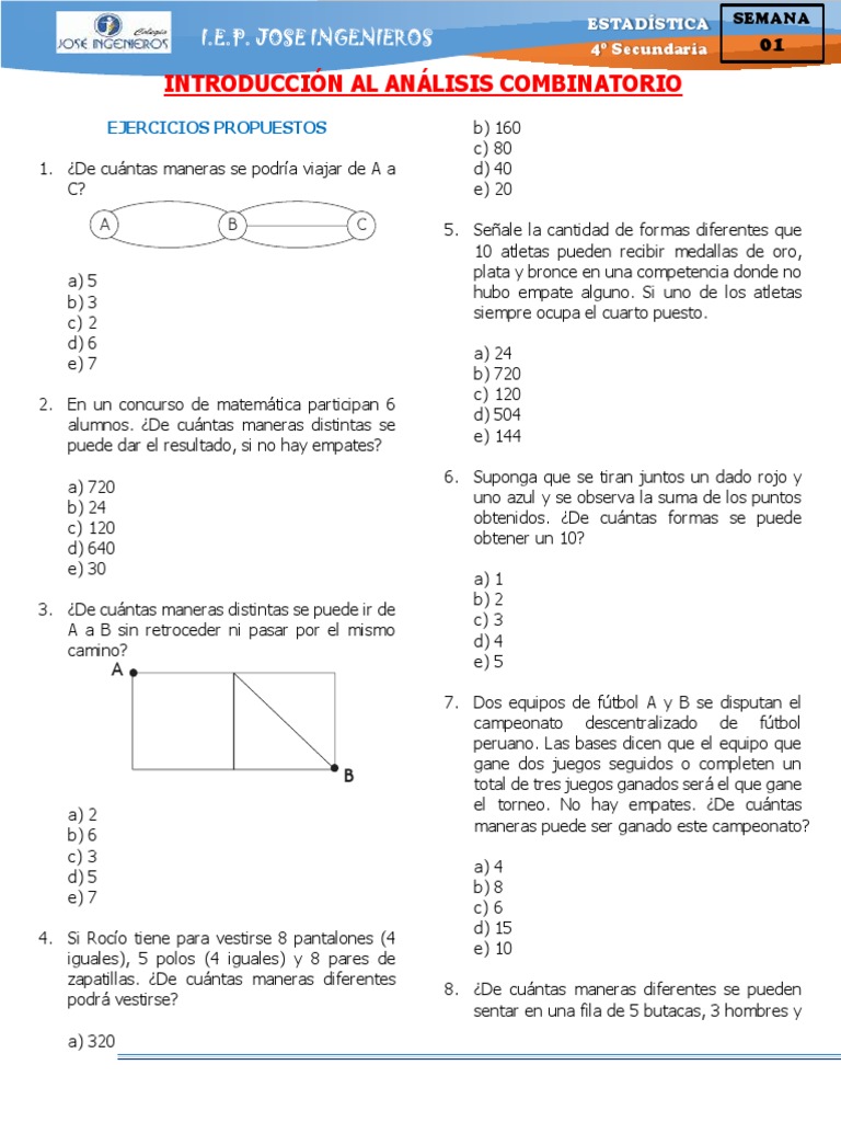 Semana 01 Introduccion Al Analisis Combinatorio | PDF | Combinatoria