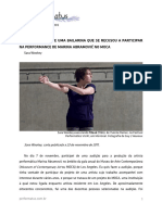 Carta Aberta de Uma Bailarina Que Se Recusou A Participar Na Performance de Marina Abramović No Moca