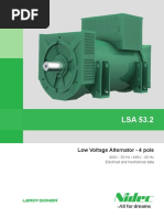 Low Voltage Alternator - 4 Pole: 400V - 50 HZ / 480V - 60 HZ Electrical and Mechanical Data