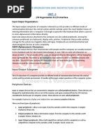 Computer Orgnization and Architecture (Cs-404) : I/O Organization & I/O Interface