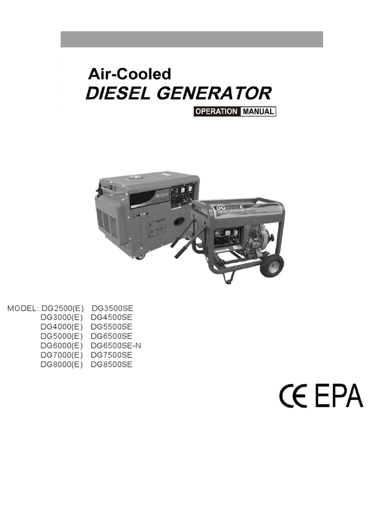 Generator Operation Manual PDF Diesel Engine Electric Generator