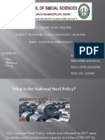 ACADEMIC YEAR: 2021-2023 Subject: Economic Policy and Policy Analysis Topic: National Steel Policy